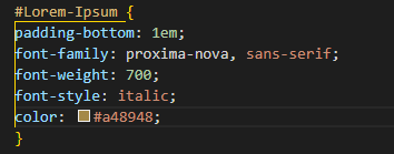 example code for specifying the above Lorem Ipsum text