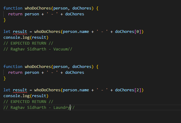 Example code used for creating a Function
